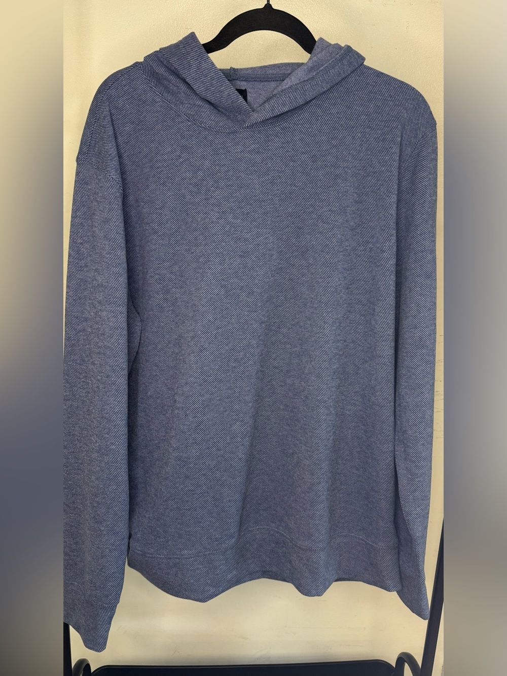 J.Crew Hoodie Blue Textured Knit Plush Soft Pullover Large